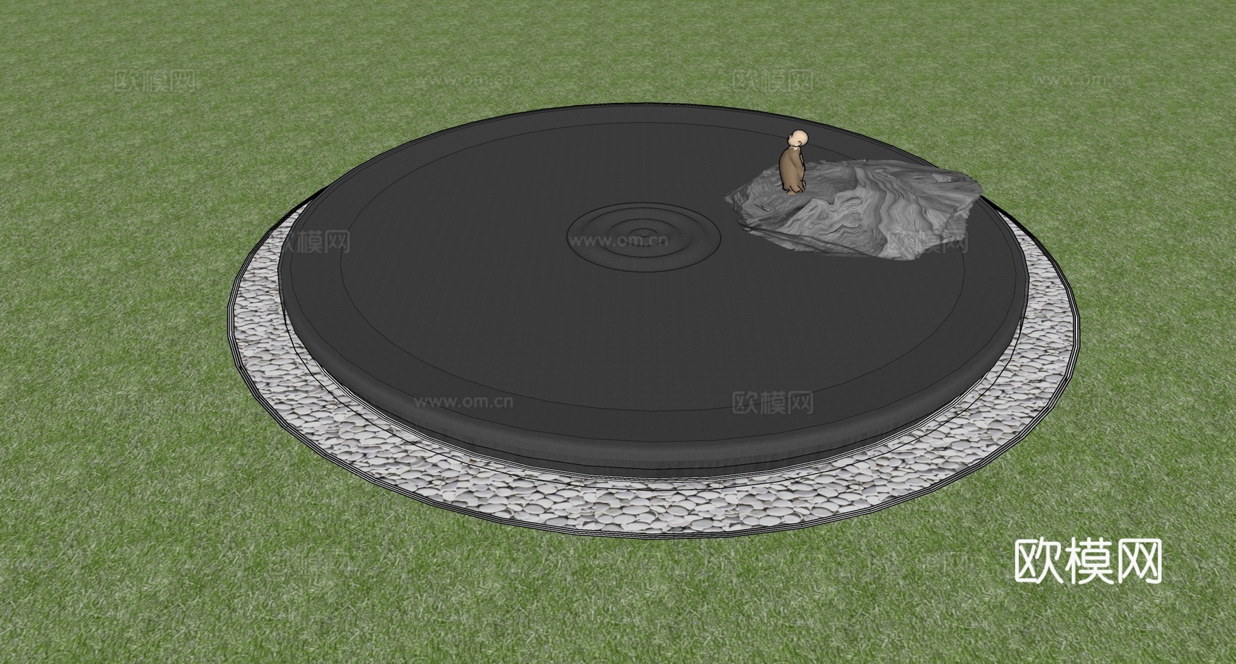 现代禅意水景 禅意水景 水景小品 景观水景su模型下载（渲染图2）