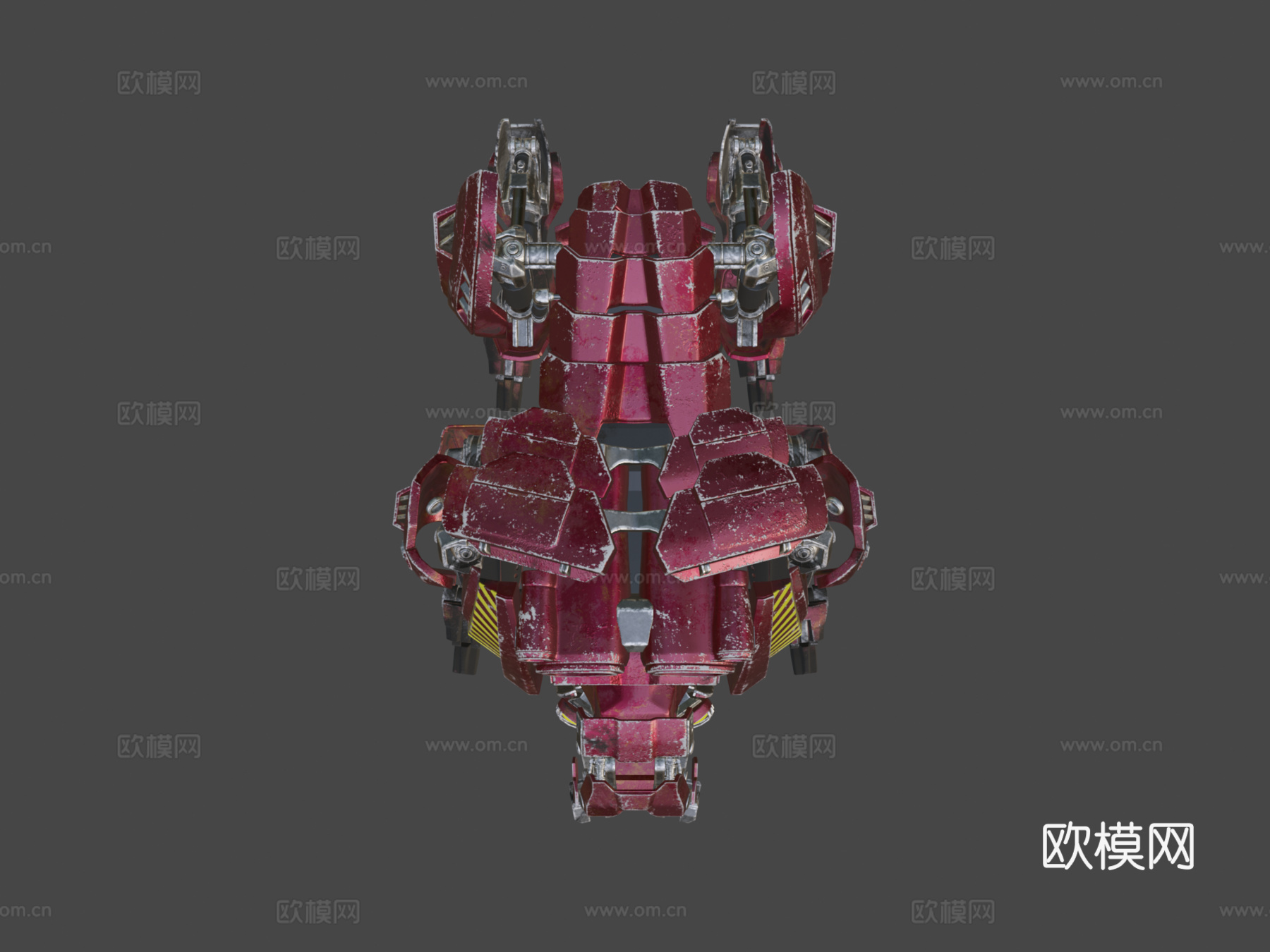 暗红四足机器人su模型