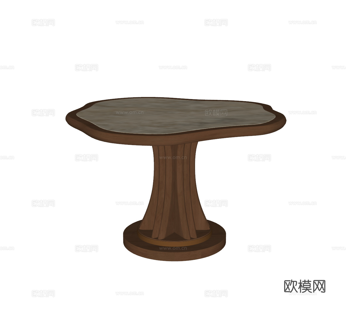 中古风餐桌su模型下载（渲染图2）