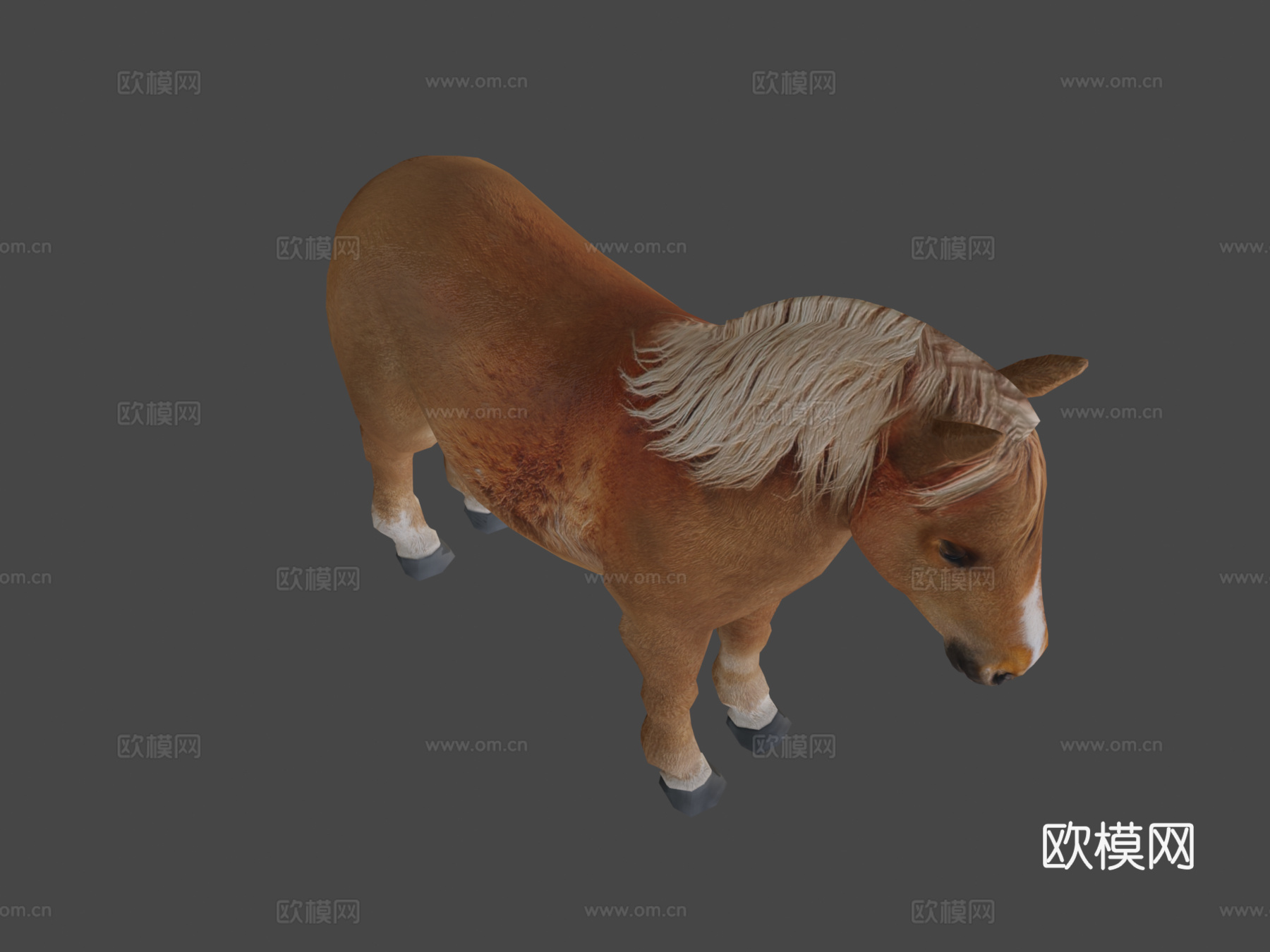 小马低多边形su模型