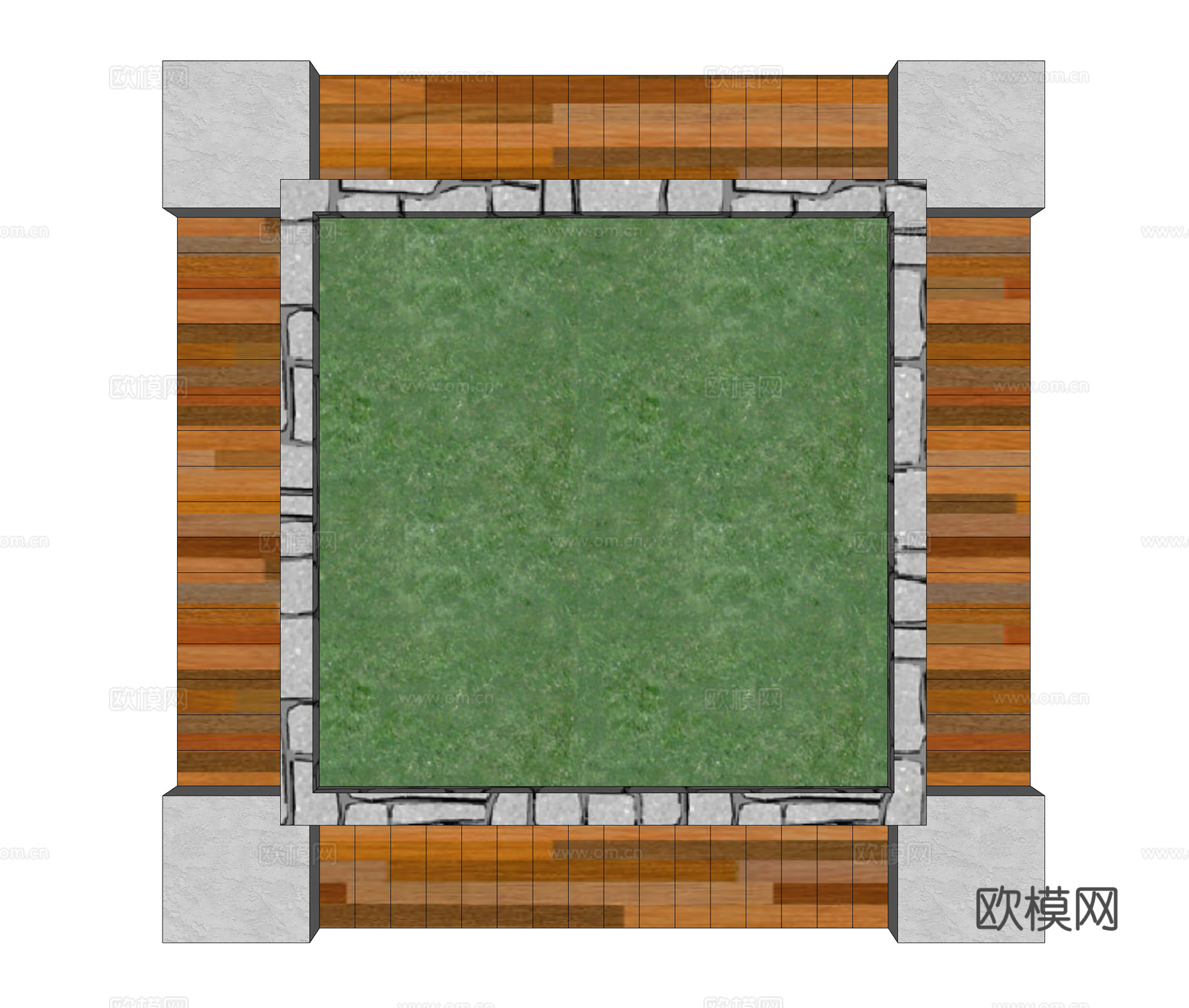 景观树池坐凳su模型