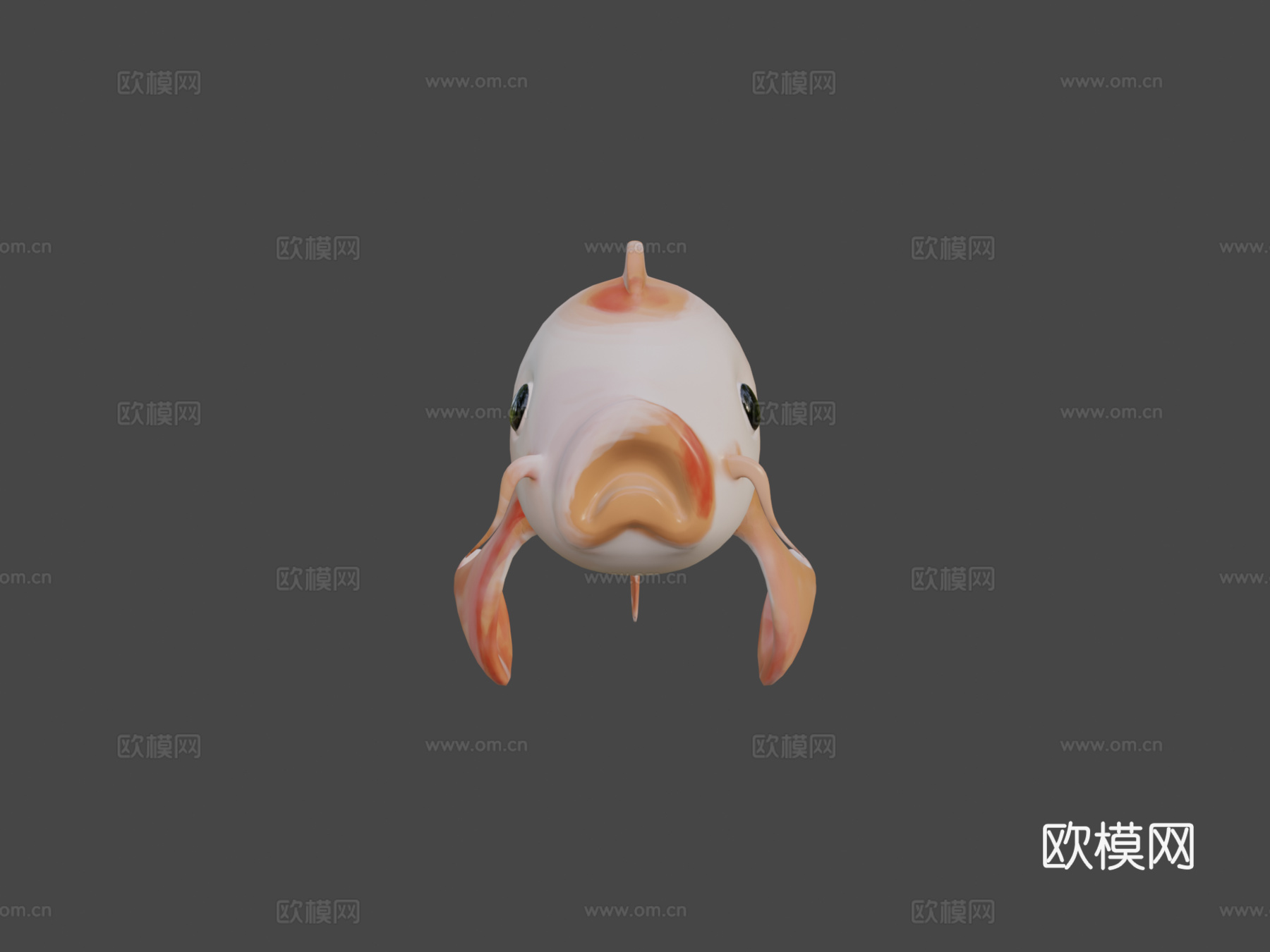 锦鲤橙色鱼su模型