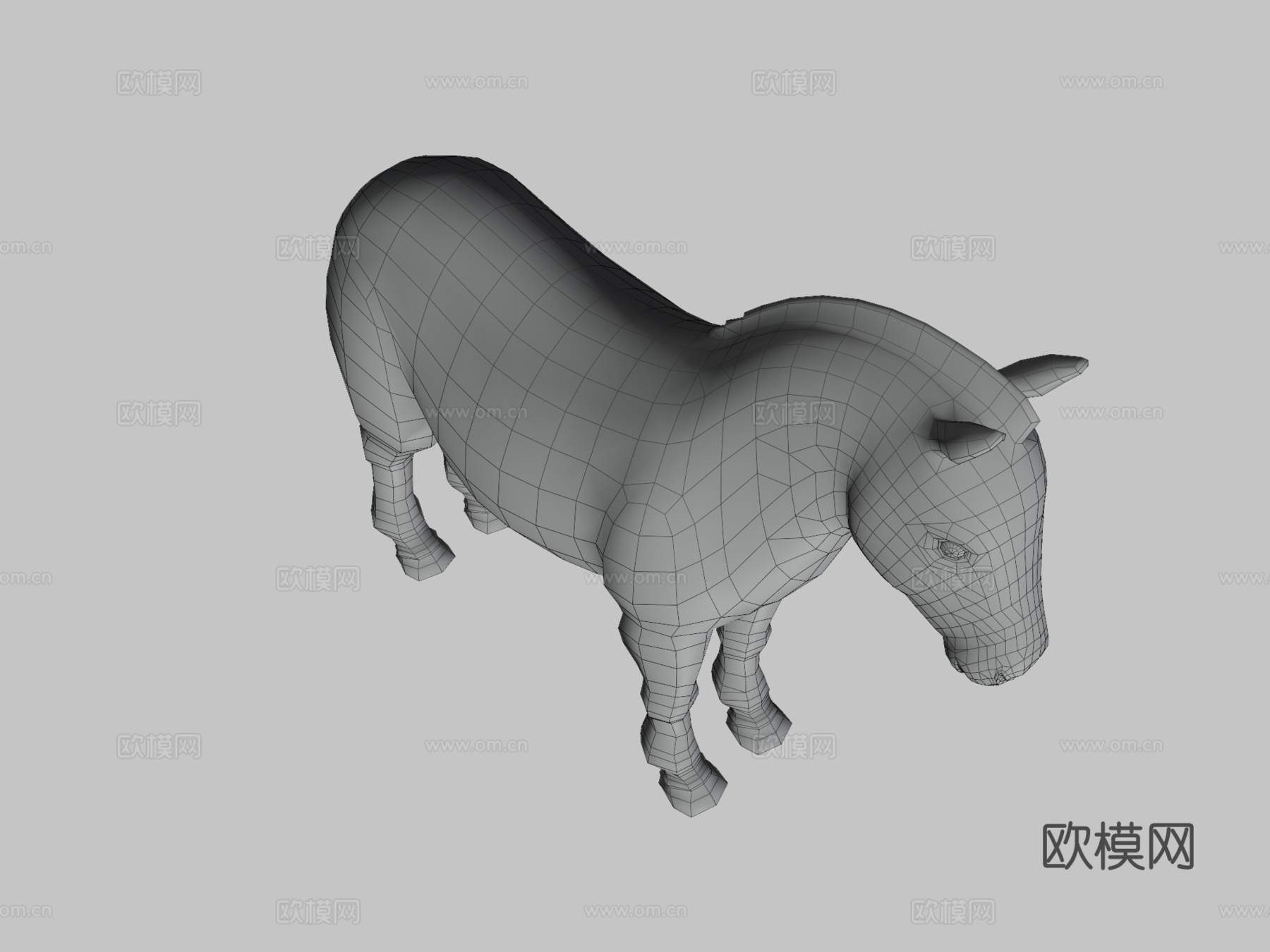 小马低多边形su模型