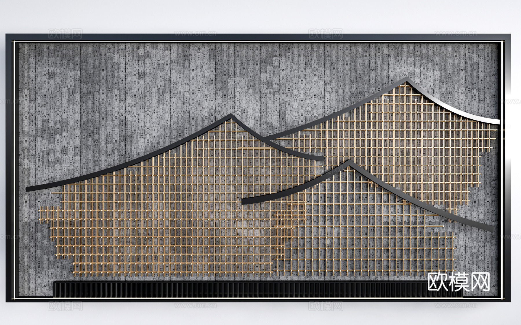 中式形象墙 中式景墙 中式文化墙su模型