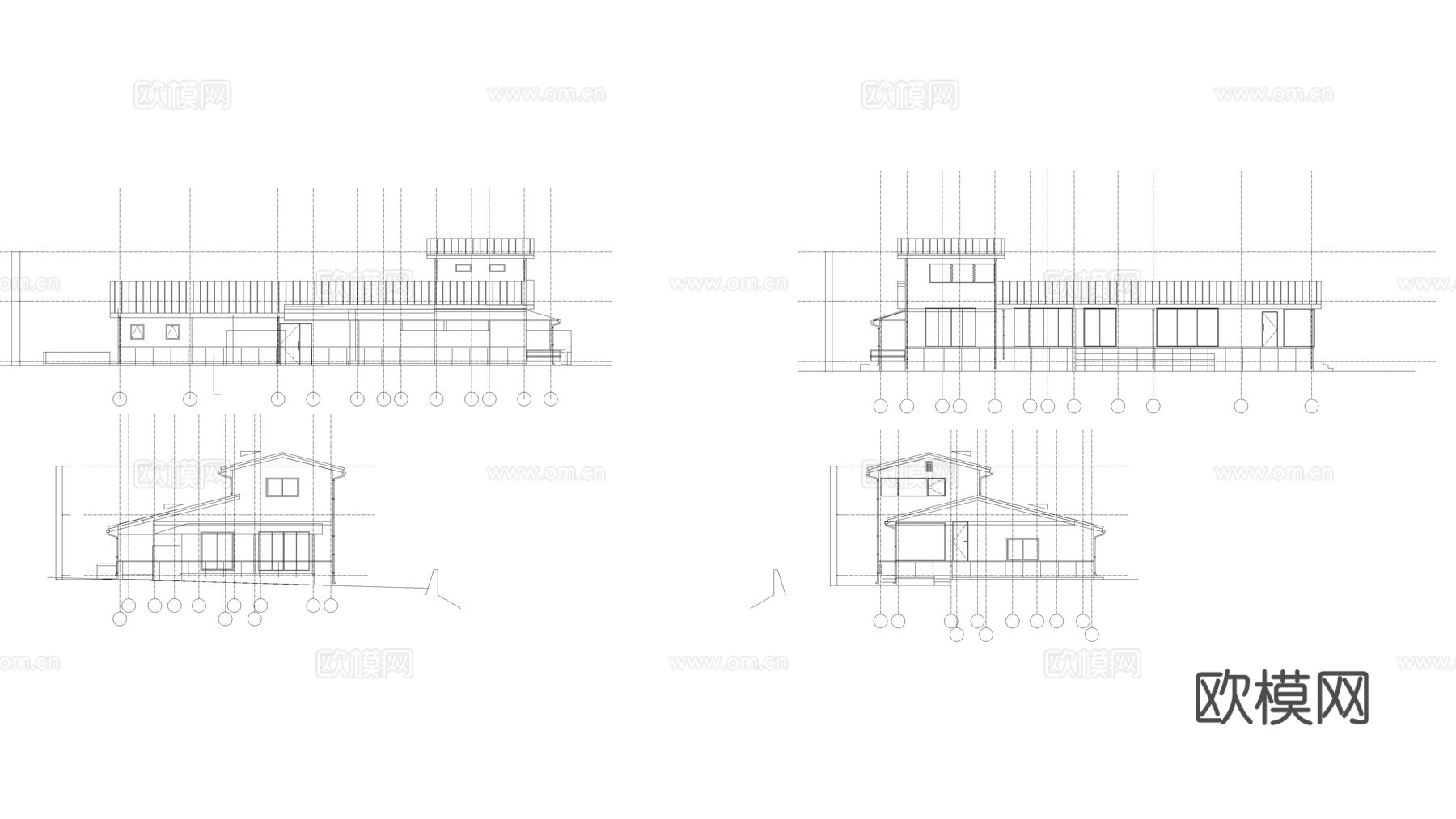 住宅建筑酒店建筑民宿建筑公寓建筑图纸cad施工图下载（渲染图2）