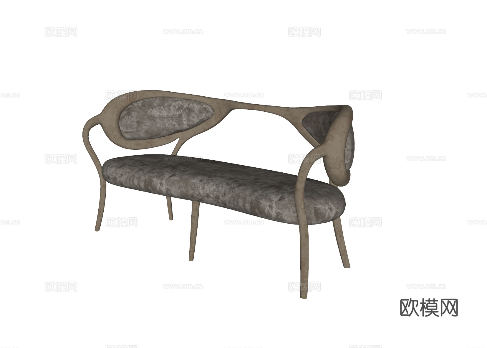 轻奢双人沙发su模型下载（渲染图2）