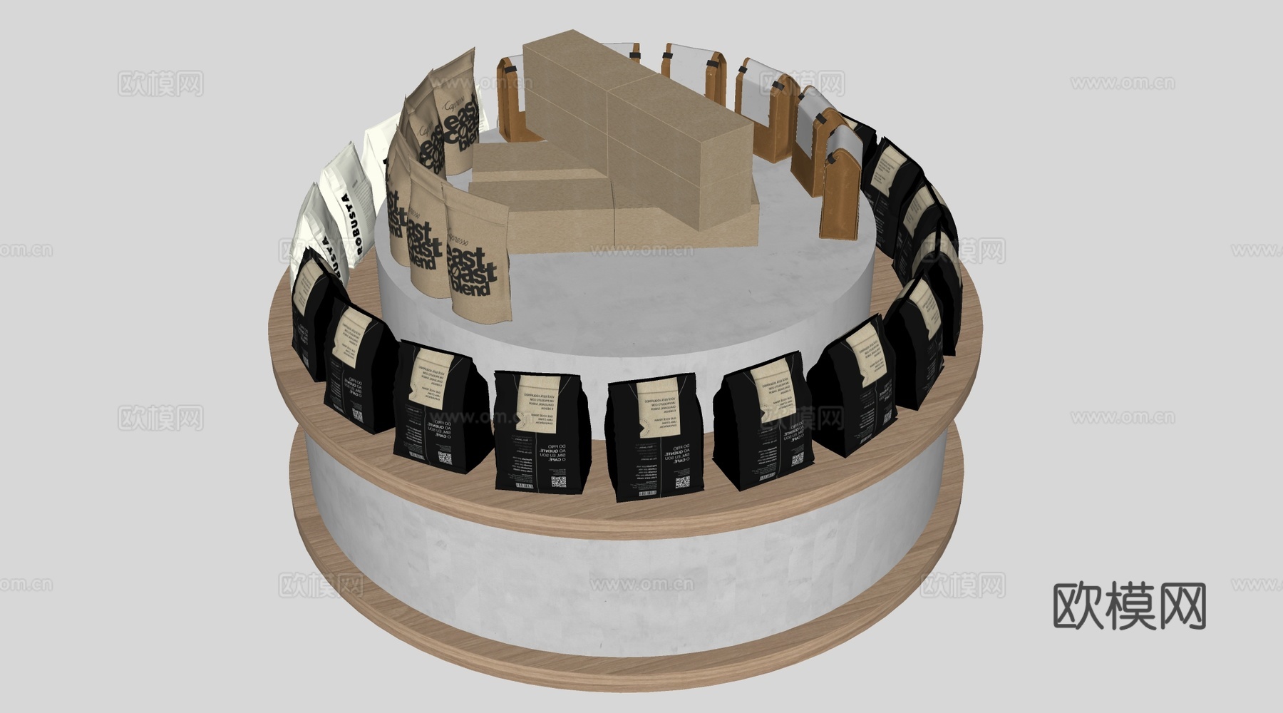 现代圆形展台 文创展台 商品展台su模型