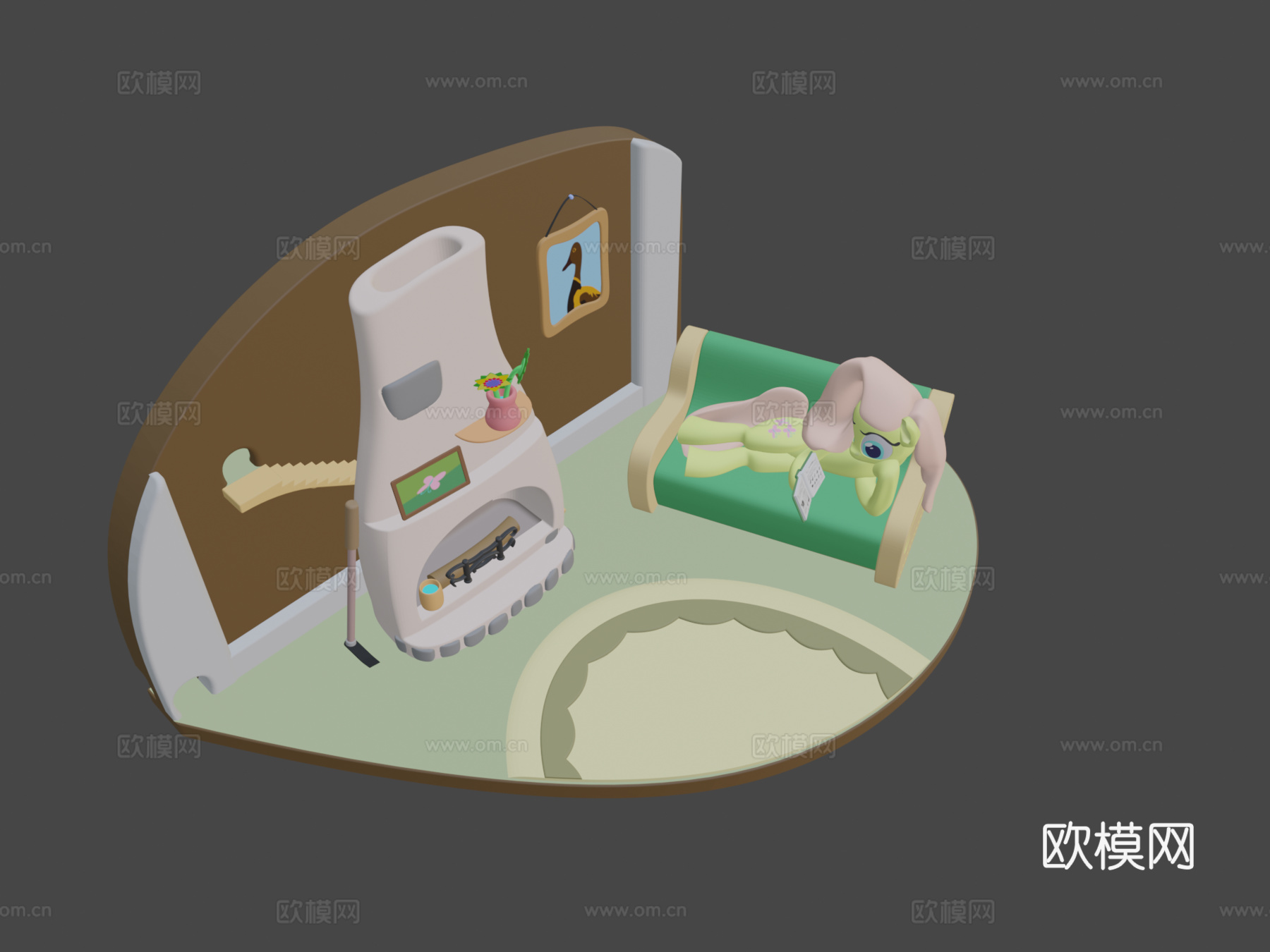 柔柔壁炉su模型