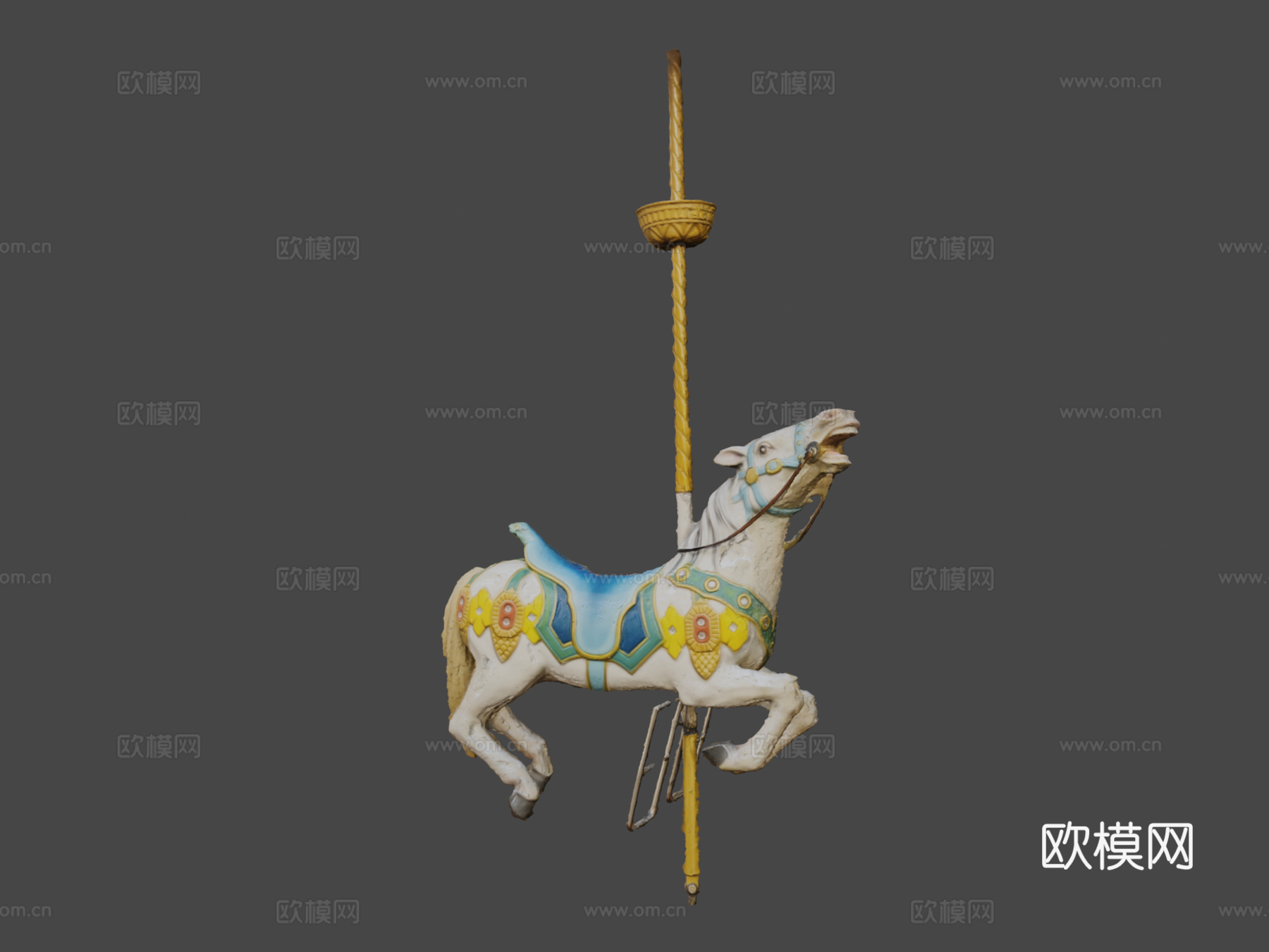 旋转木马马摄影测量扫描su模型