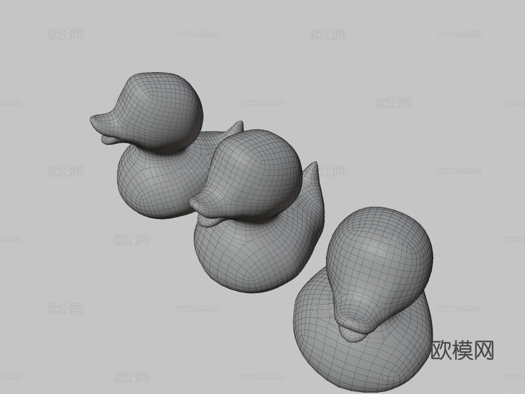 橡皮鸭套装su模型