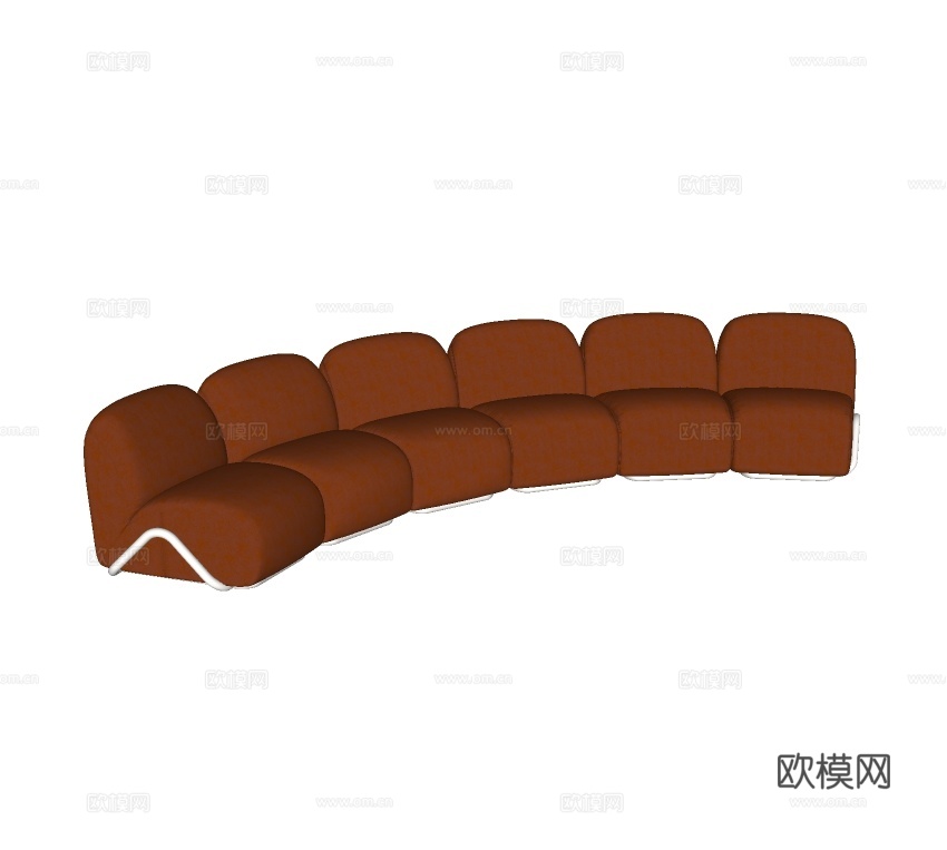 现代弧形沙发su模型