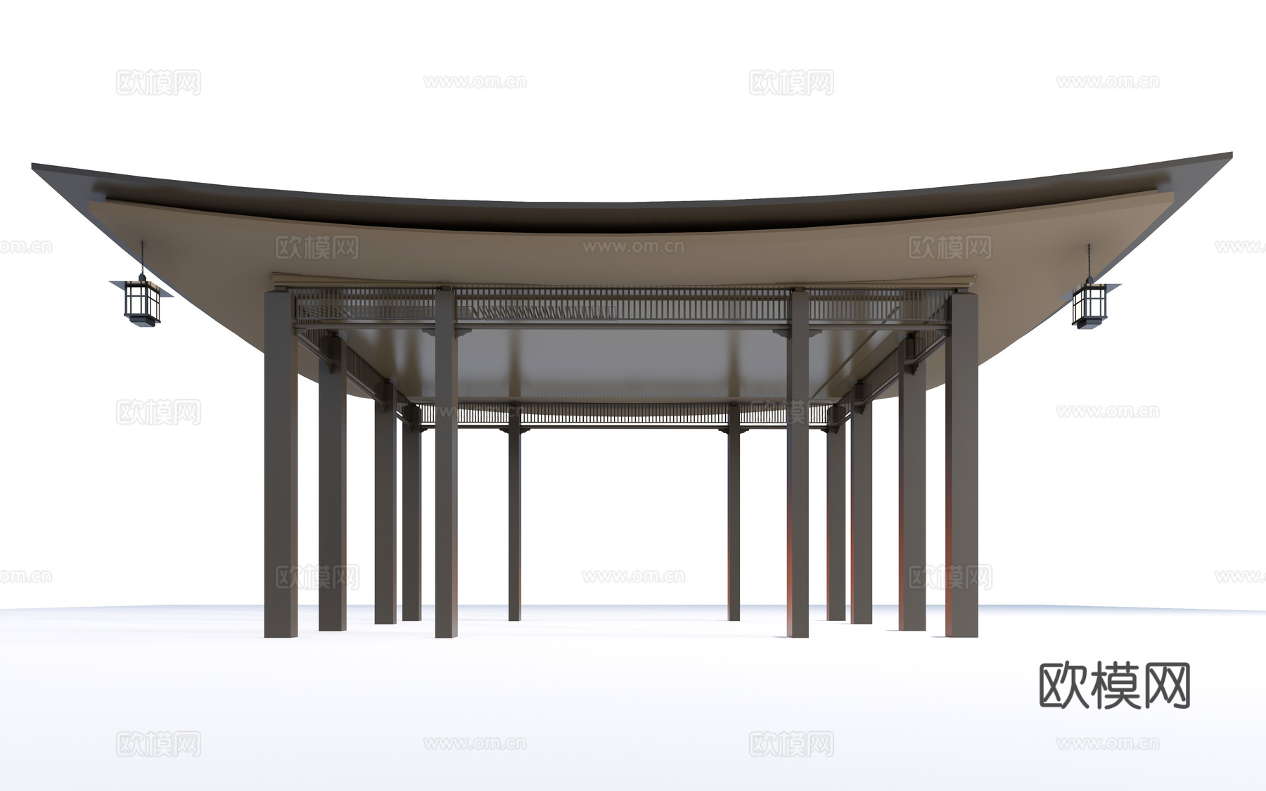 现代景观亭 庭院凉亭 休息亭su模型