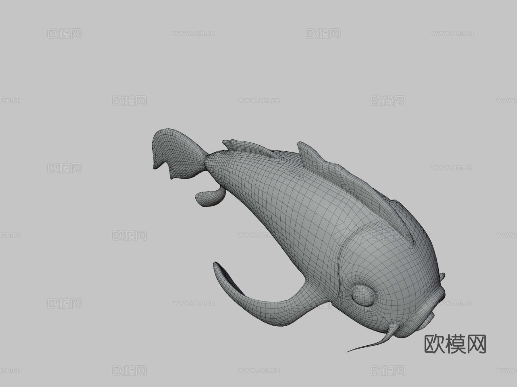 锦鲤橙色鱼su模型