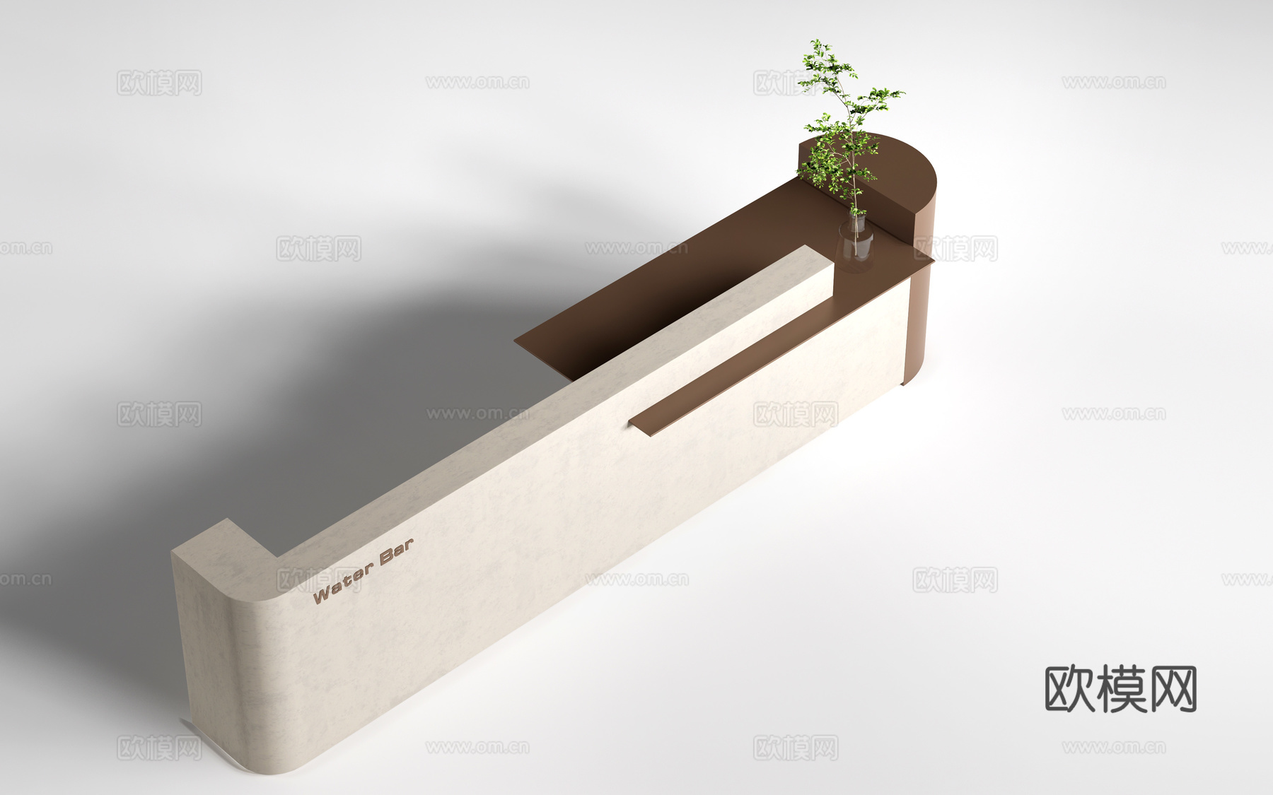 现代服务台 接待台 收银台 前台su模型