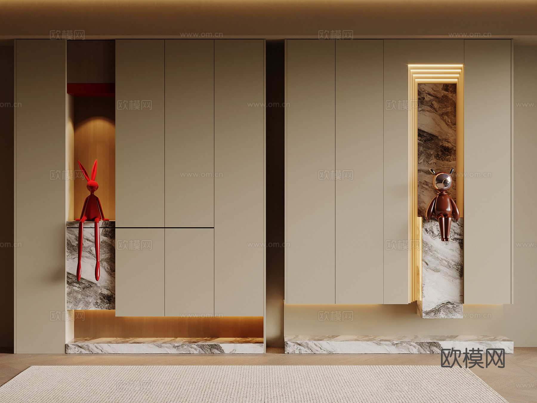 现代玄关 玄关柜su模型