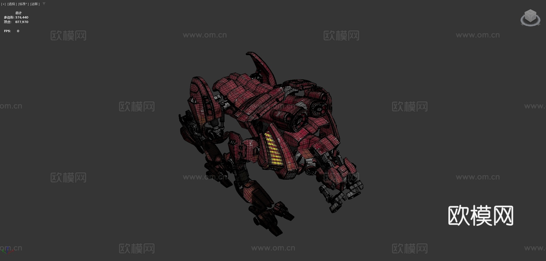 暗红四足机器人su模型