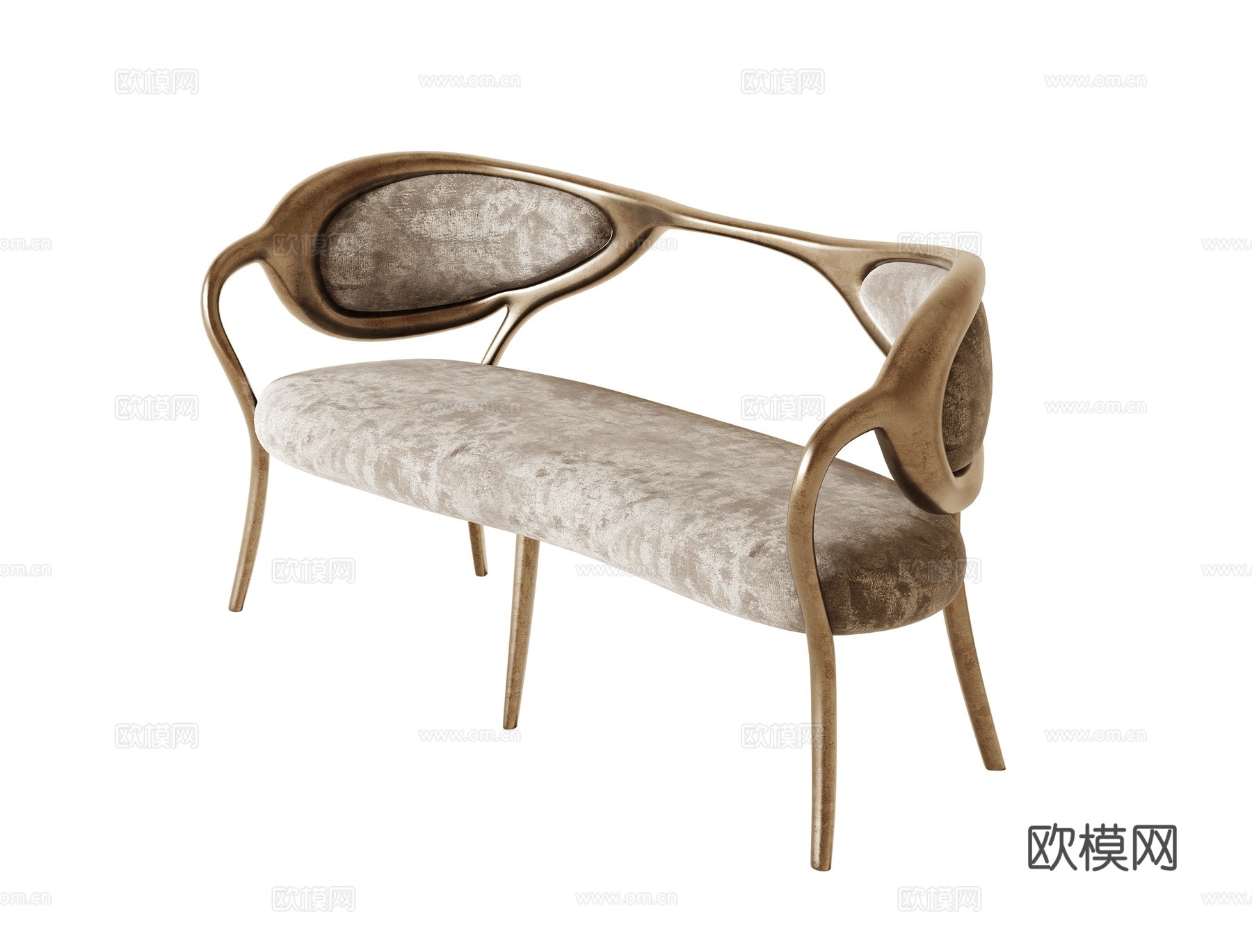 轻奢双人沙发su模型下载（渲染图1）