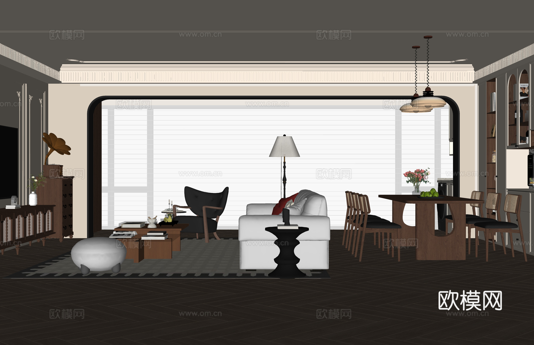 阳台 家装 门窗 厨房 客厅su模型