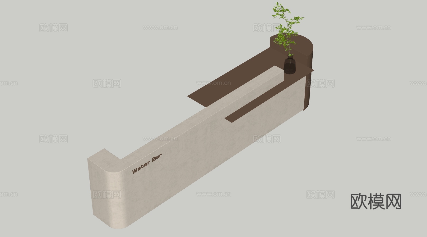 现代服务台 接待台 收银台 前台su模型