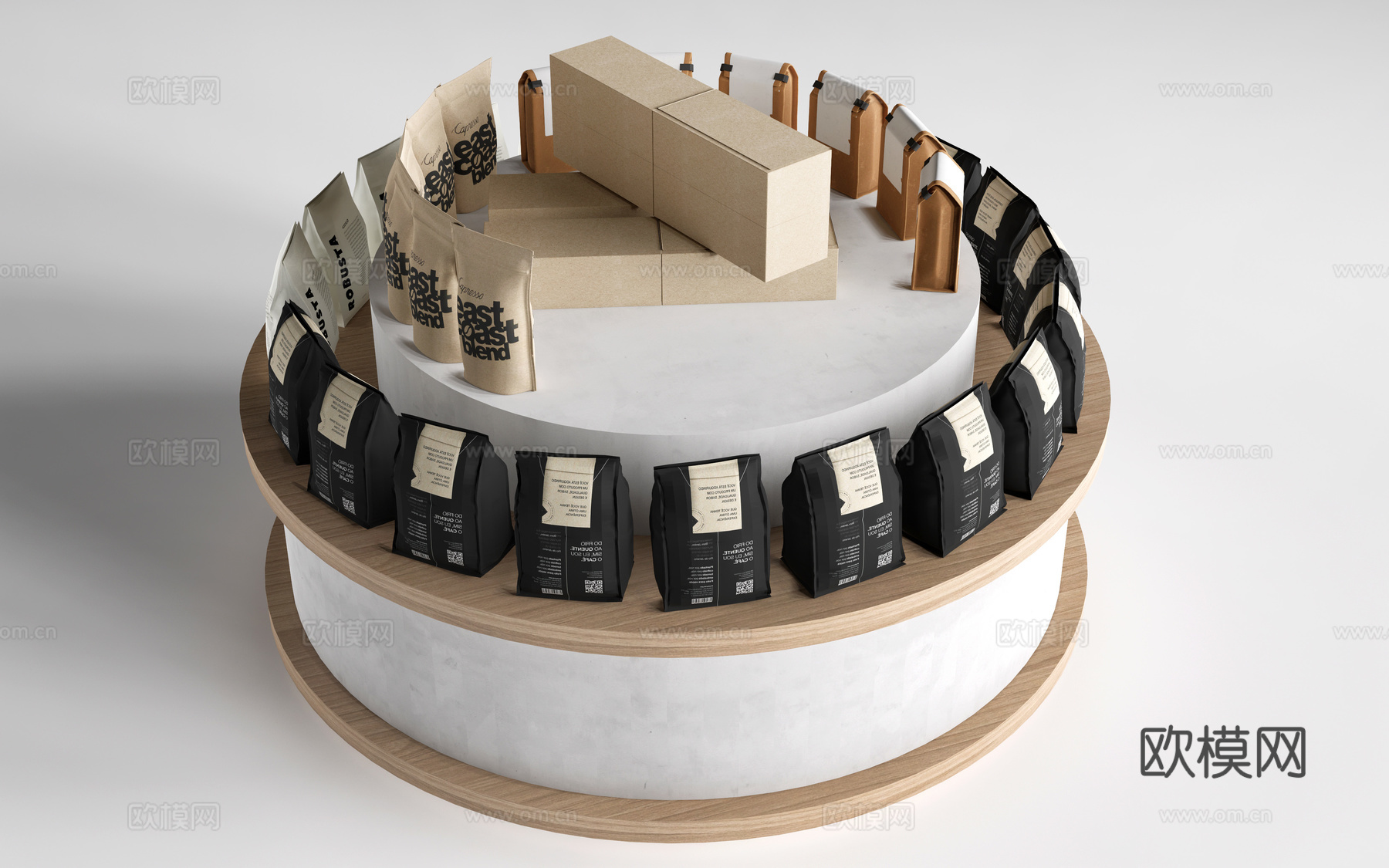 现代圆形展台 文创展台 商品展台su模型