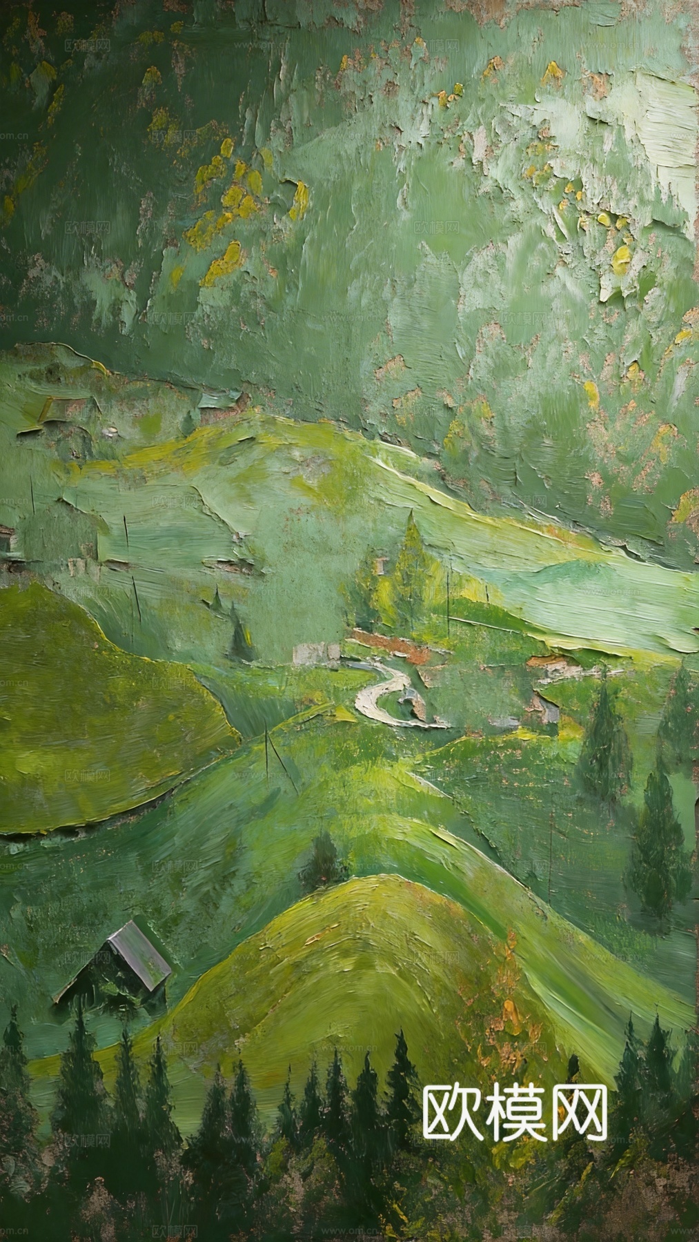 复古油画风山地肌理下载