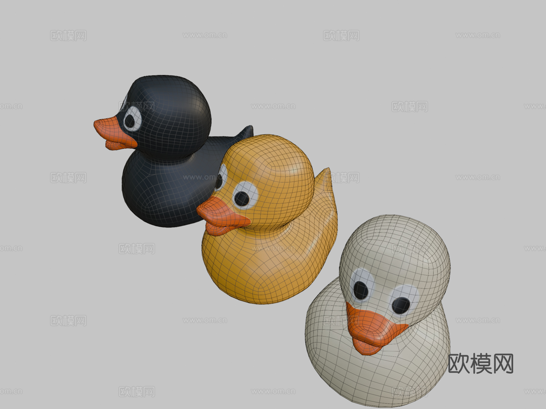 橡皮鸭套装su模型