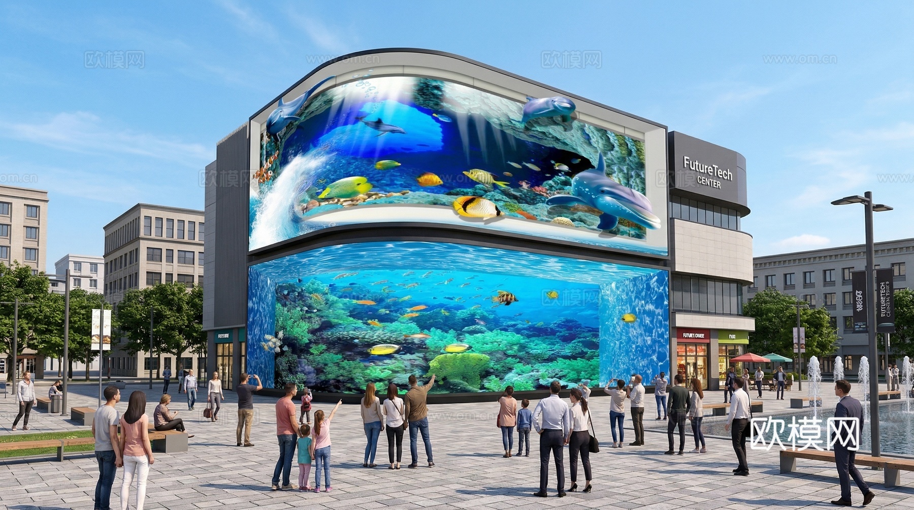 裸眼大屏 户外屏幕su模型