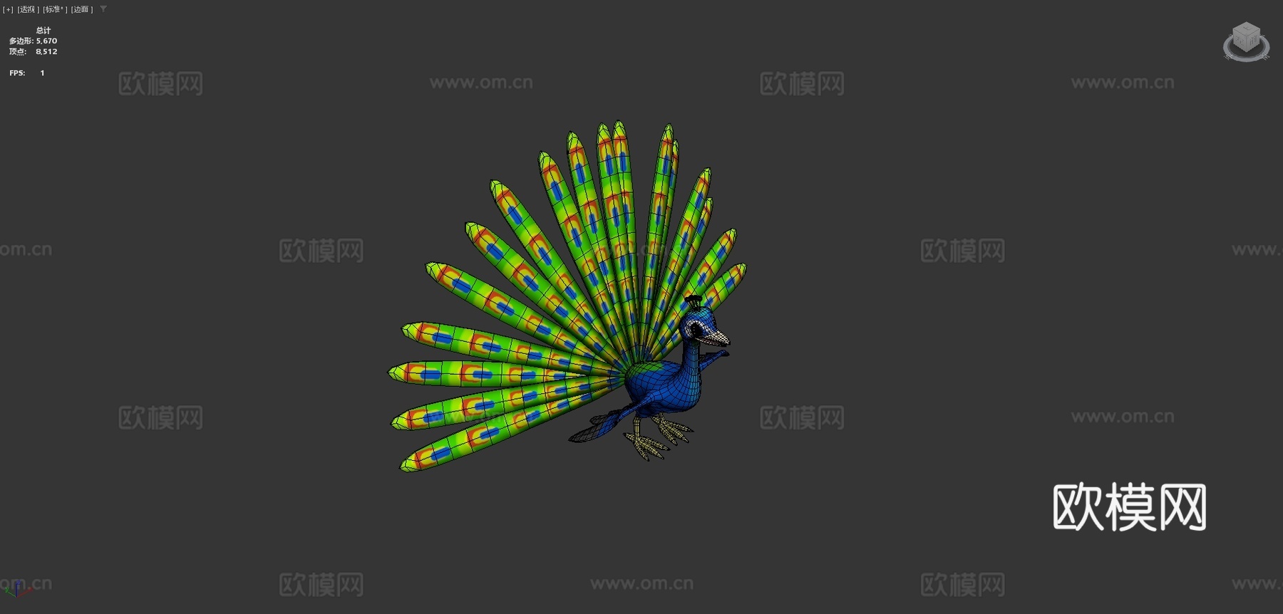 孔雀卡通su模型