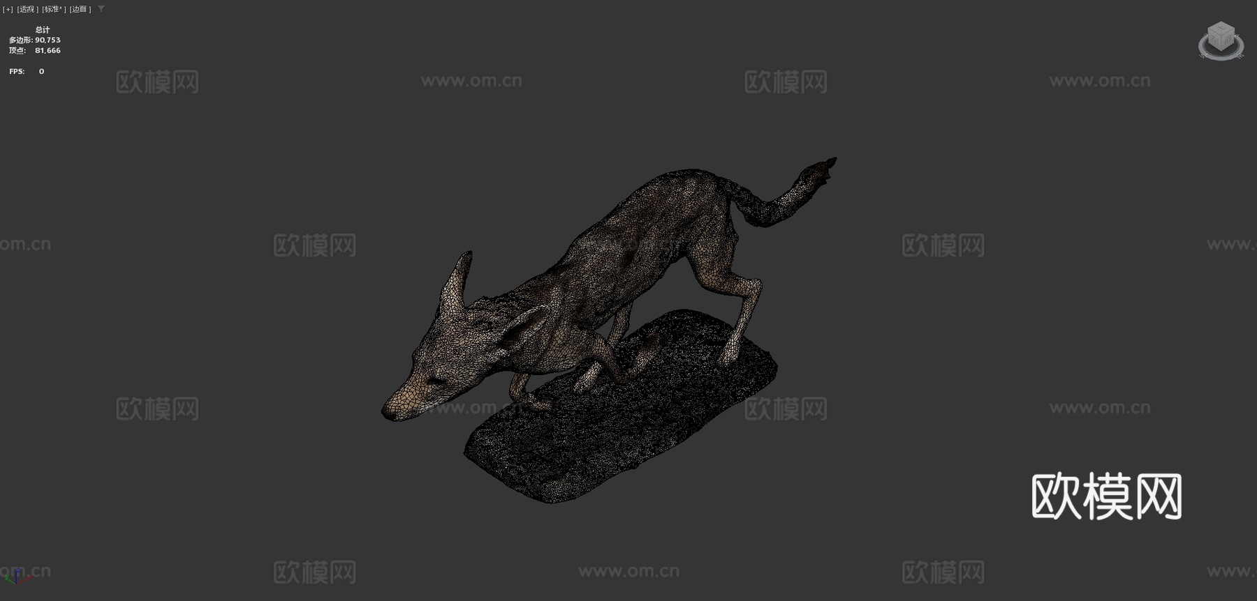 NSMTM32094黑背豺标本su模型