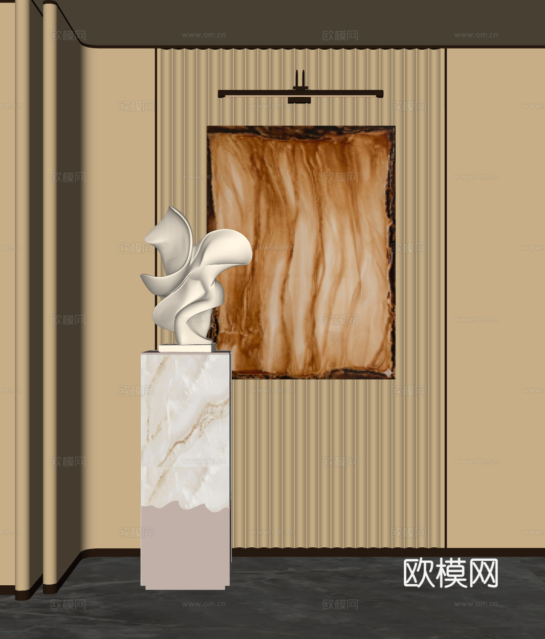 意式雕塑摆件su模型下载（渲染图2）