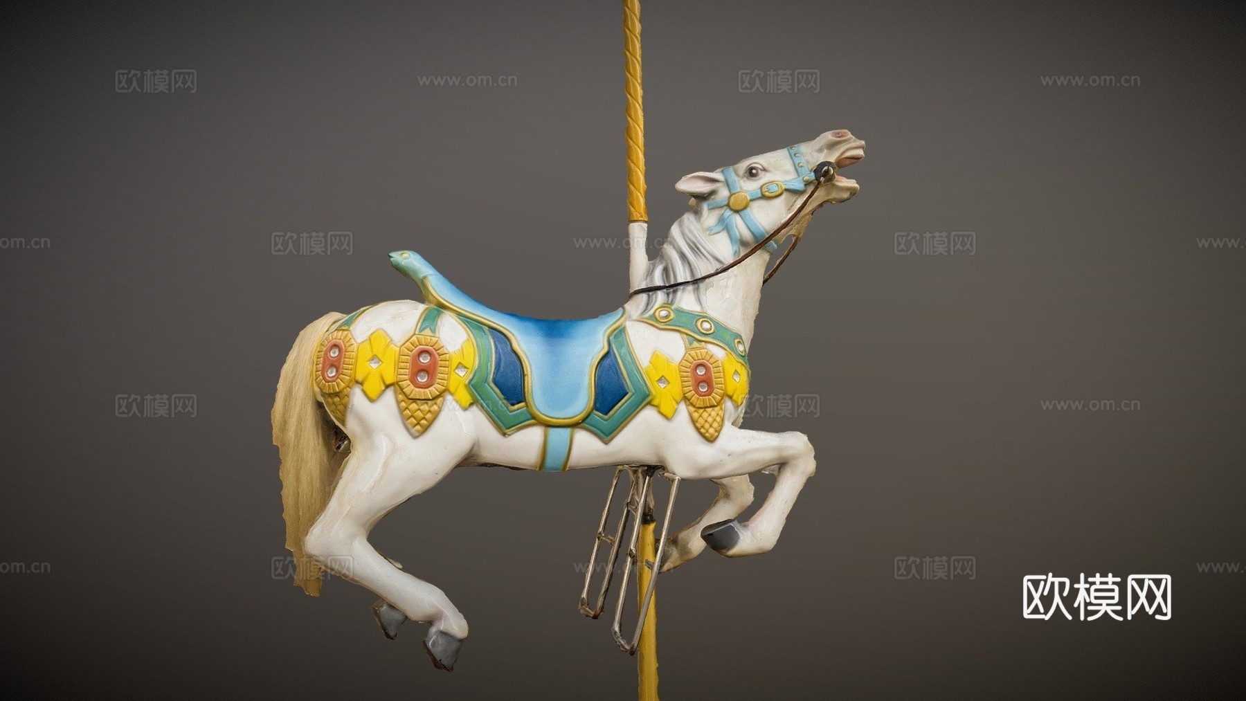 旋转木马马摄影测量扫描su模型