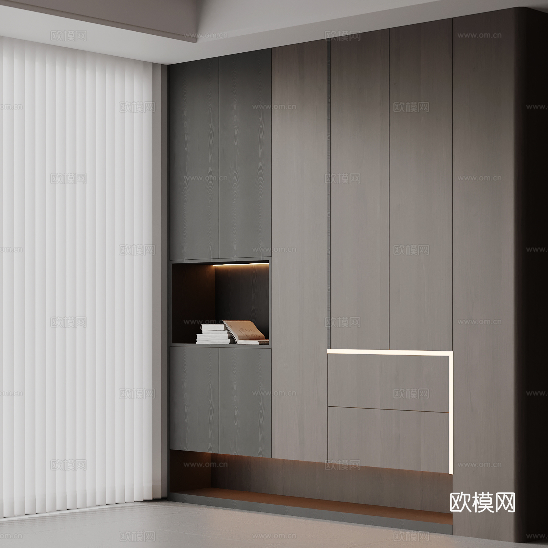 现代意式 入户玄关su模型