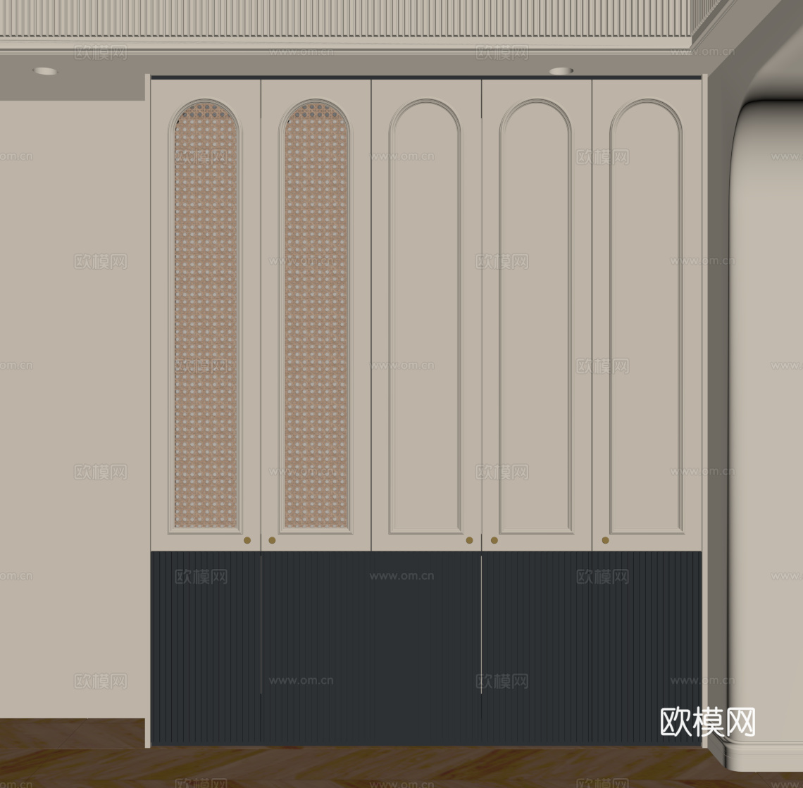 法式衣柜 储物柜su模型