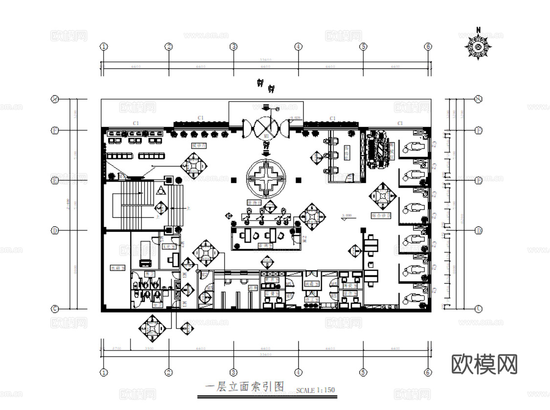 牙科诊所CAD 口腔医院CAD 牙科CAD 牙科医院CADcad施工图下载（渲染图8）
