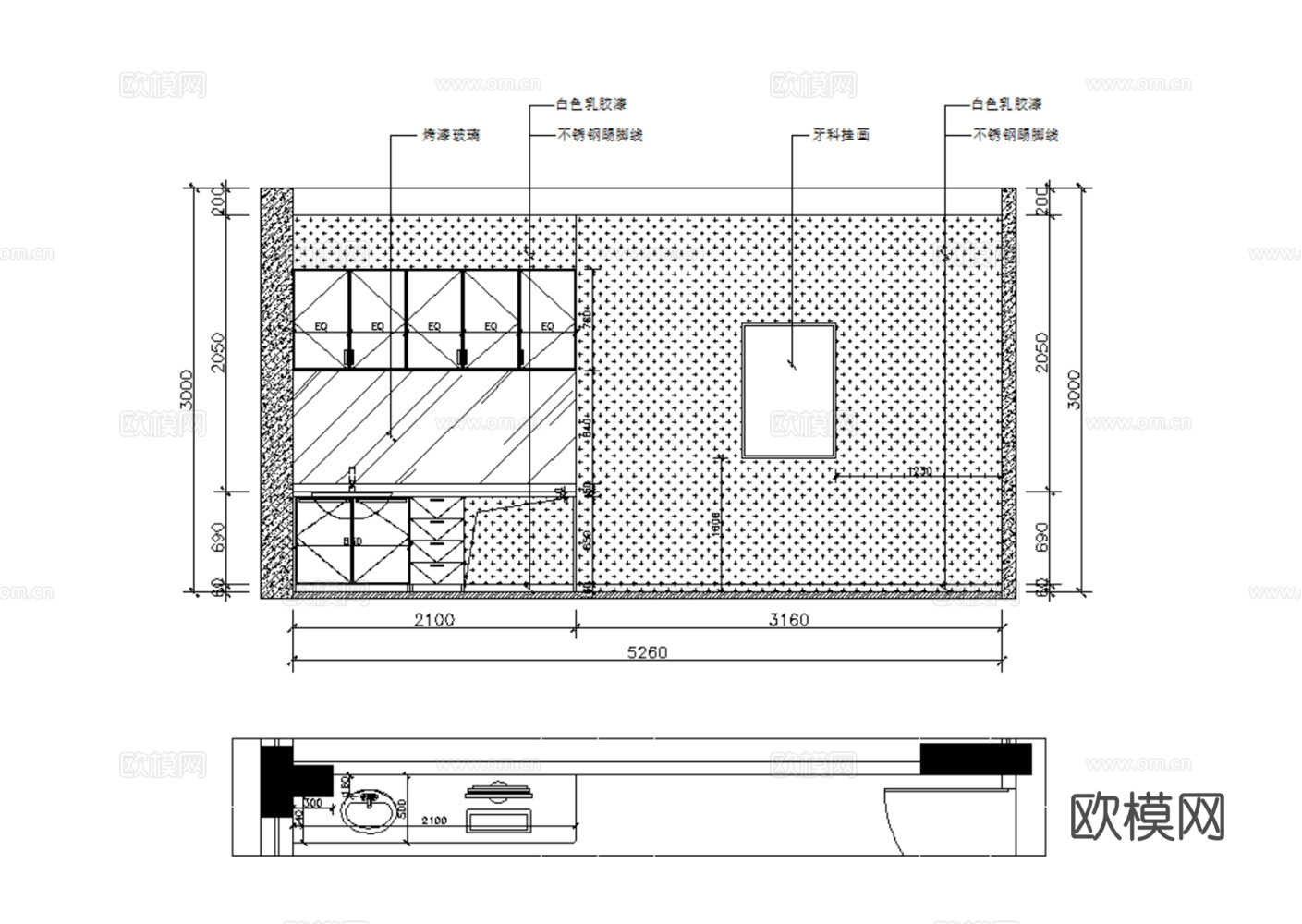 牙科诊所CAD 口腔医院CAD 牙科CAD 牙科医院CADcad施工图下载（渲染图5）