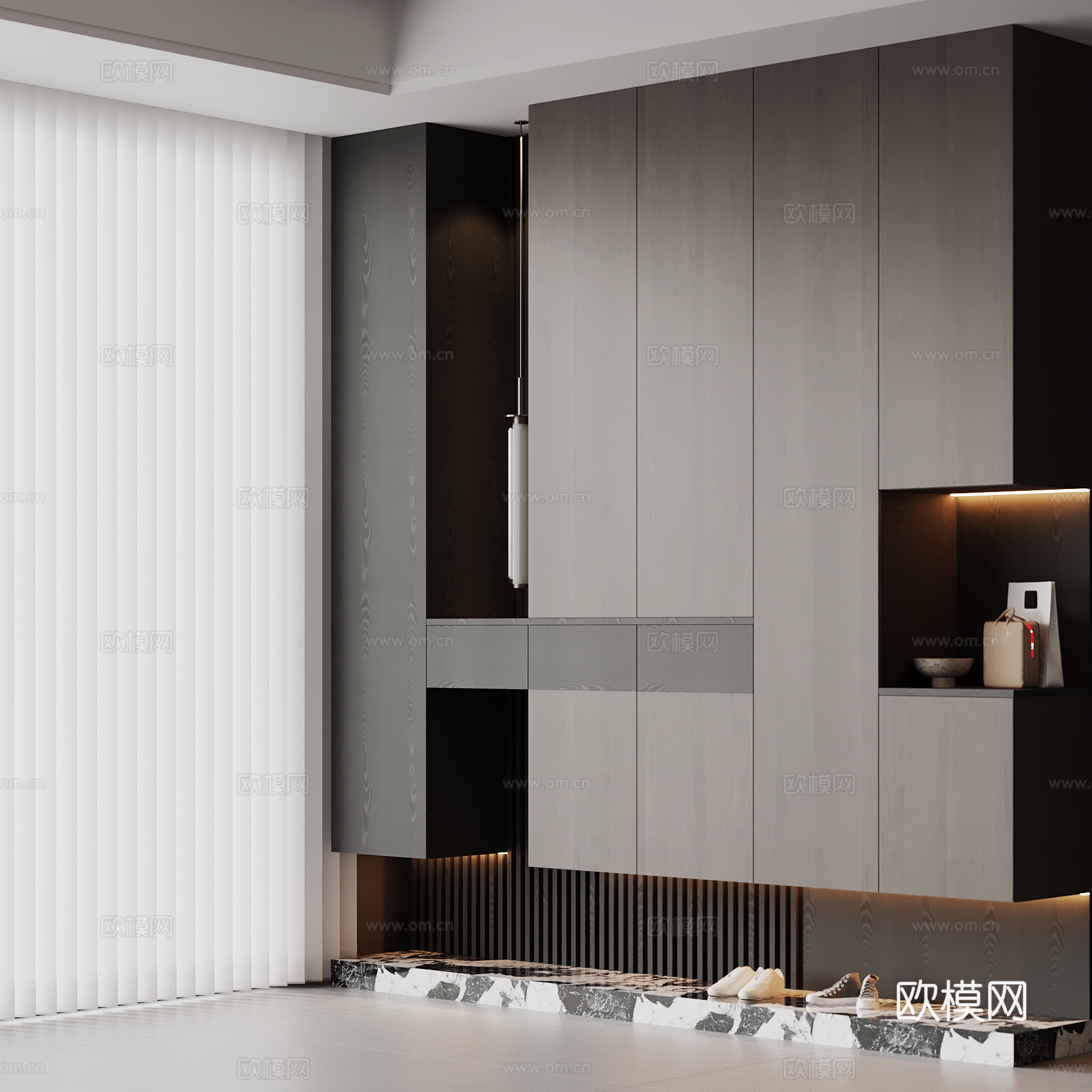 现代意式 入户玄关su模型