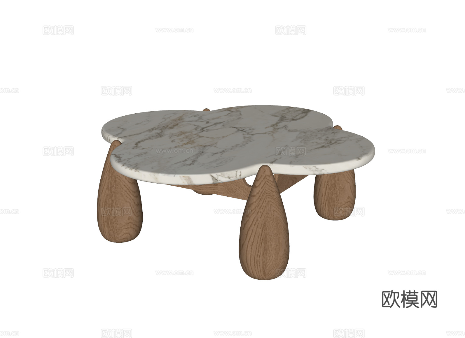 现代茶几su模型下载（渲染图2）