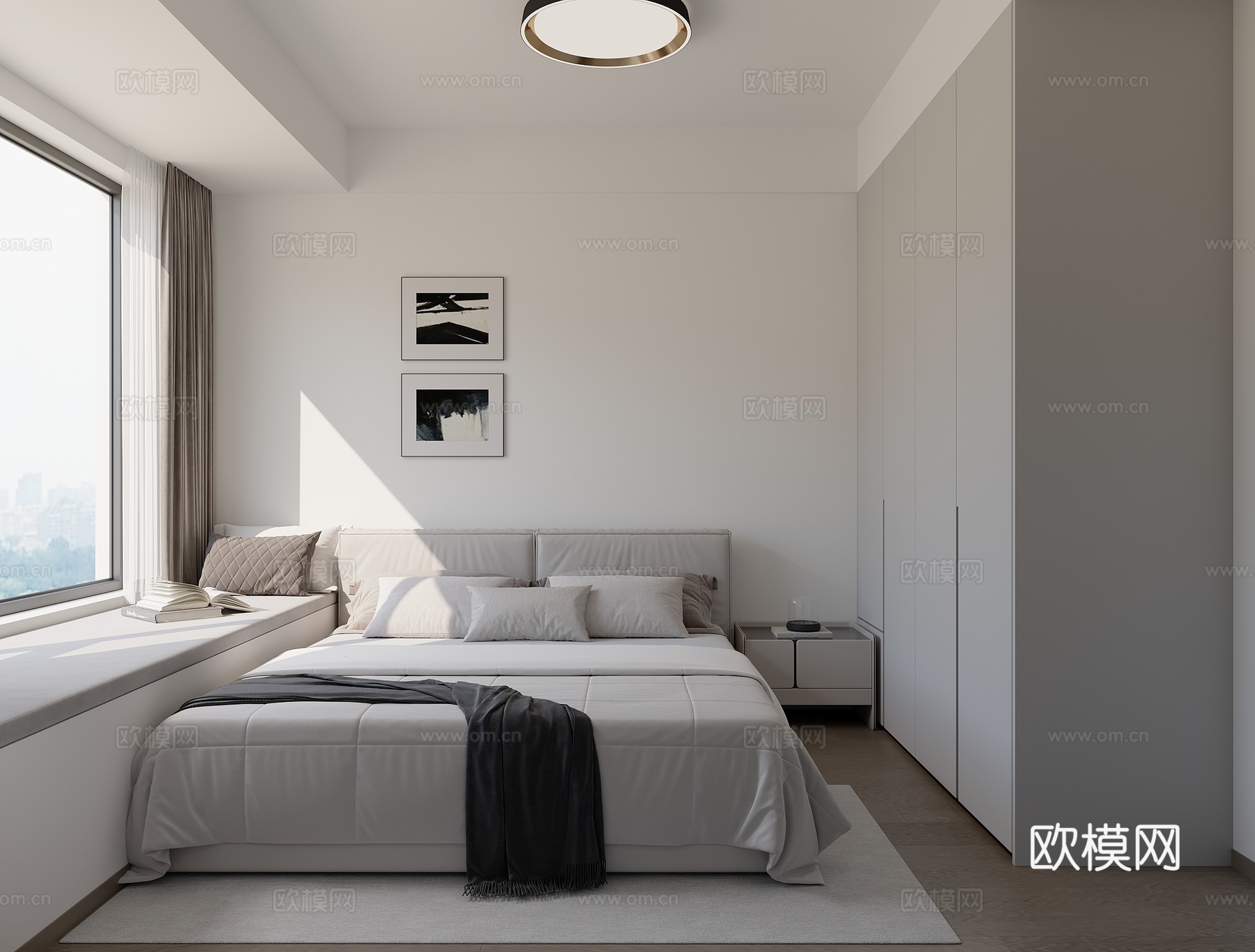 现代简约卧室su模型