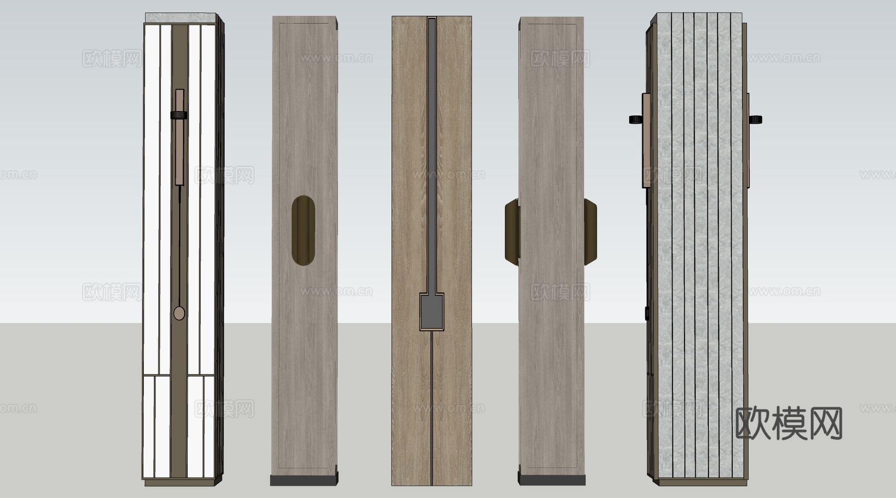 现代装饰柱 柱子装饰 包柱 承重柱su模型su模型
