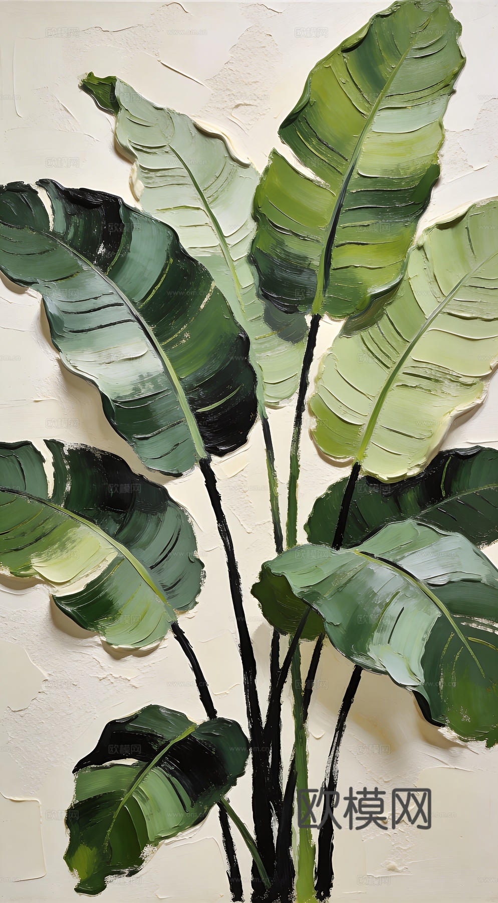 现代简约风格绿植装饰画下载