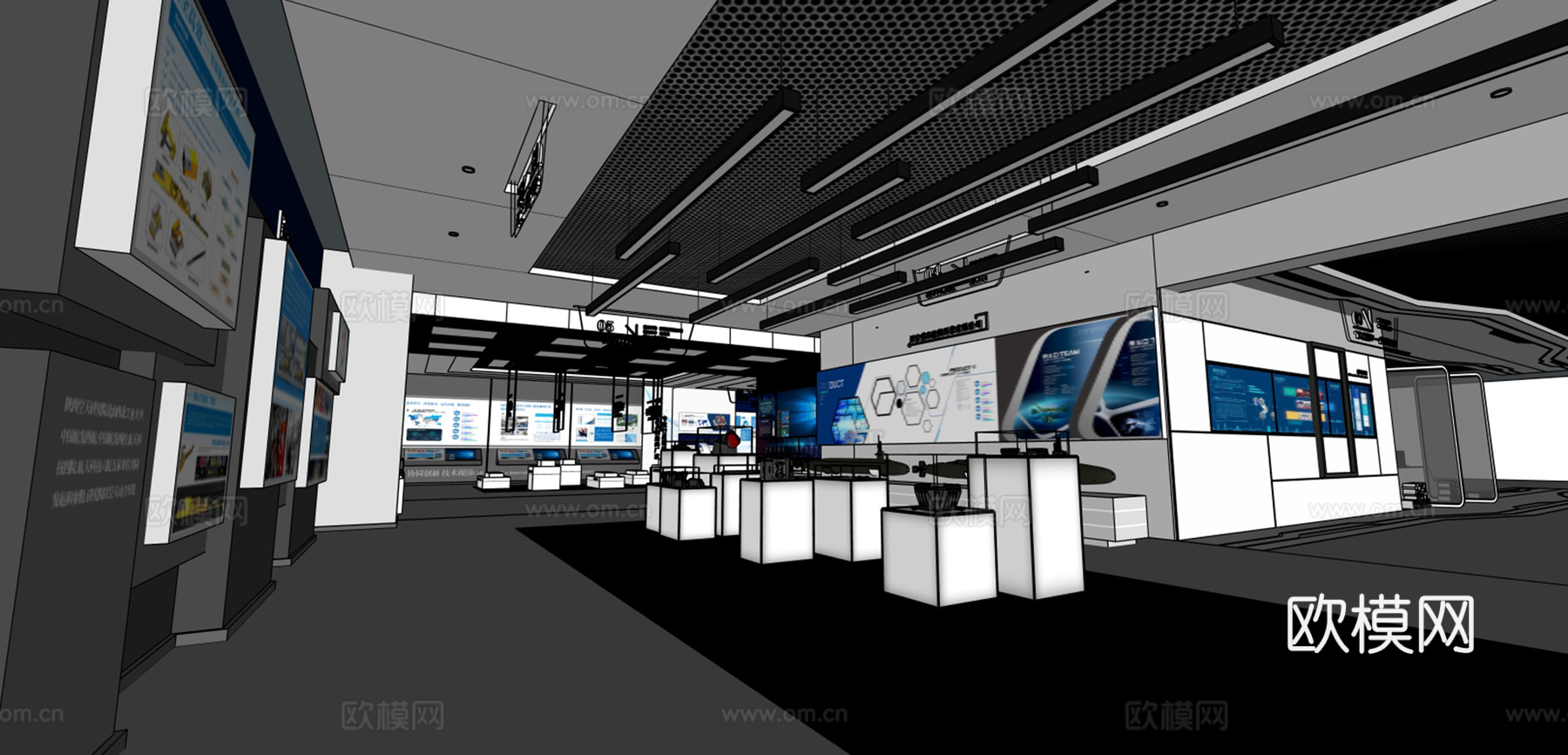 现代科技展厅su模型