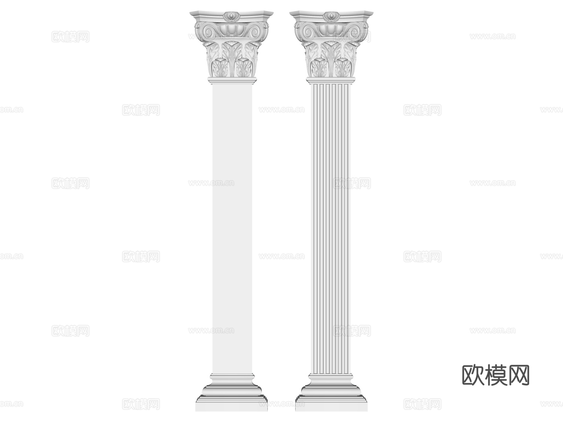 装饰柱 罗马柱su模型