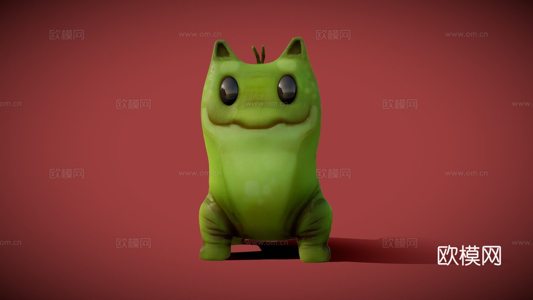 可爱绿色生物su模型