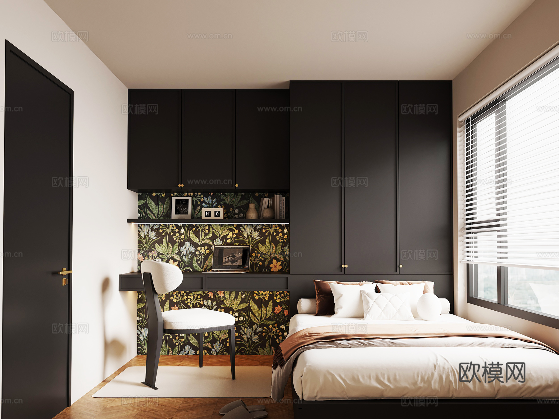 法式榻榻米卧室su模型
