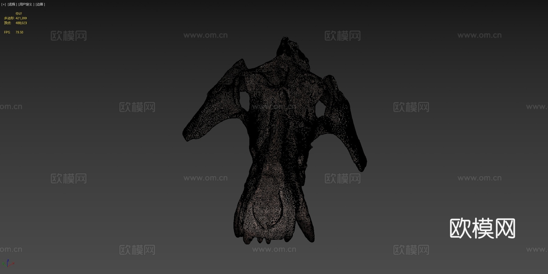 UW6856  古兽莫顿种头骨su模型