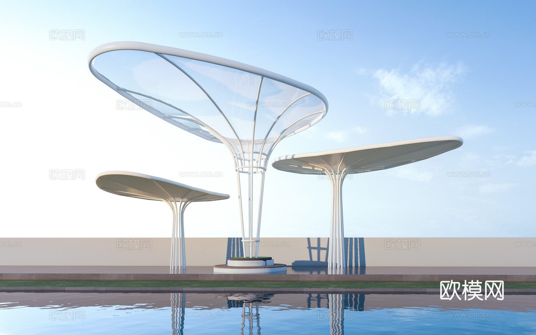 现代景观廊架 景观构筑物 景观小品su模型
