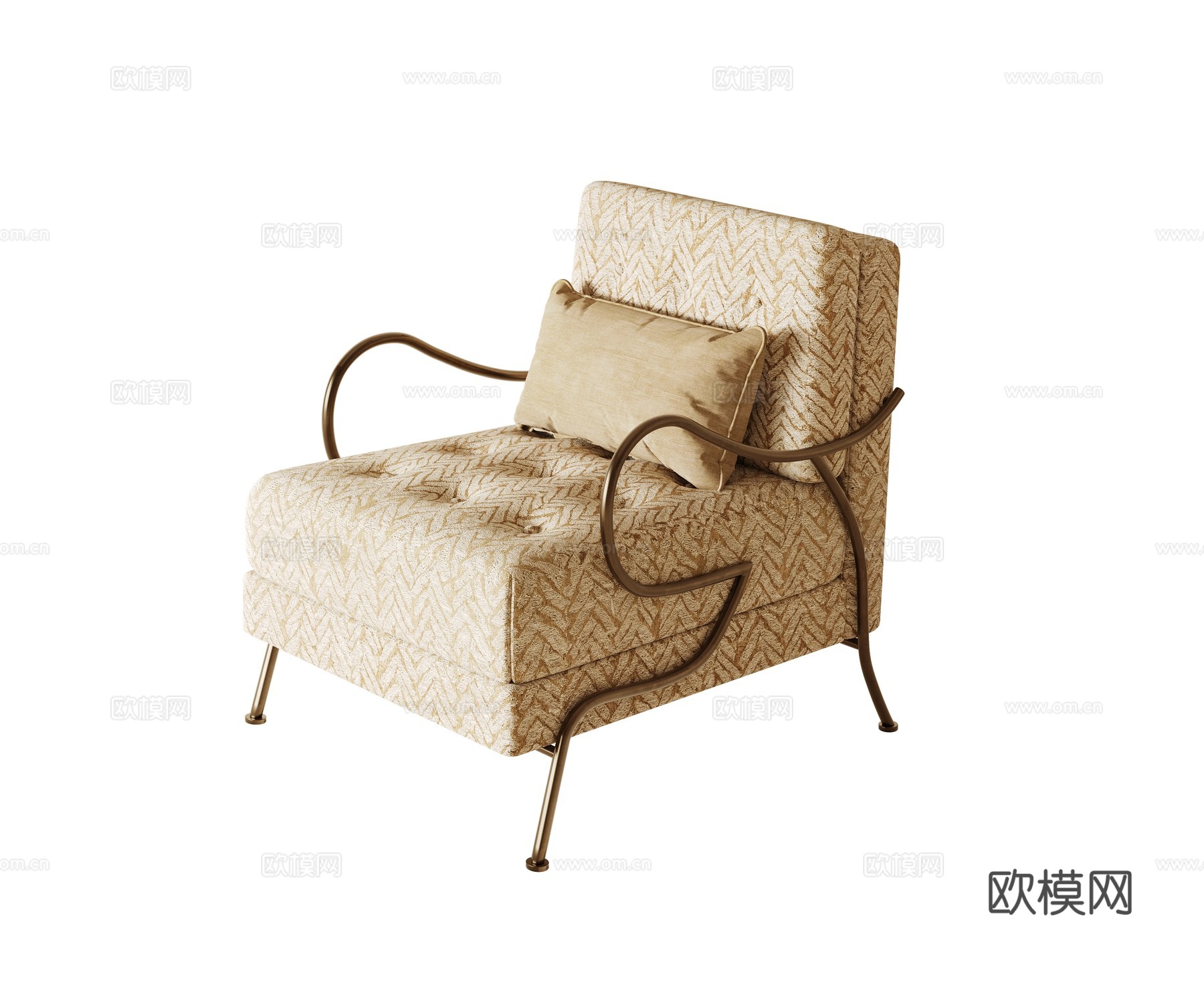 轻奢单人沙发su模型