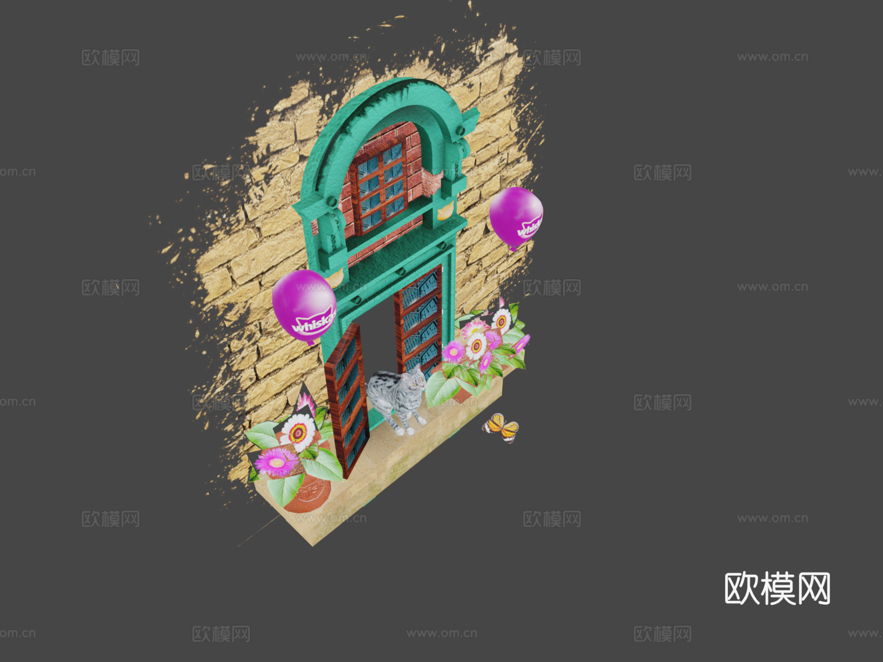 英国短毛银虎斑幼猫  绑定su模型