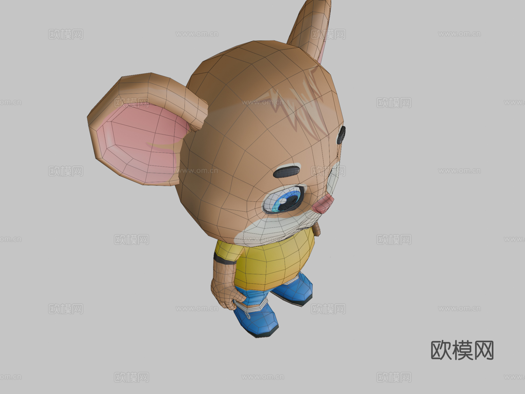 棕鼠啮齿动物动画骨骼su模型