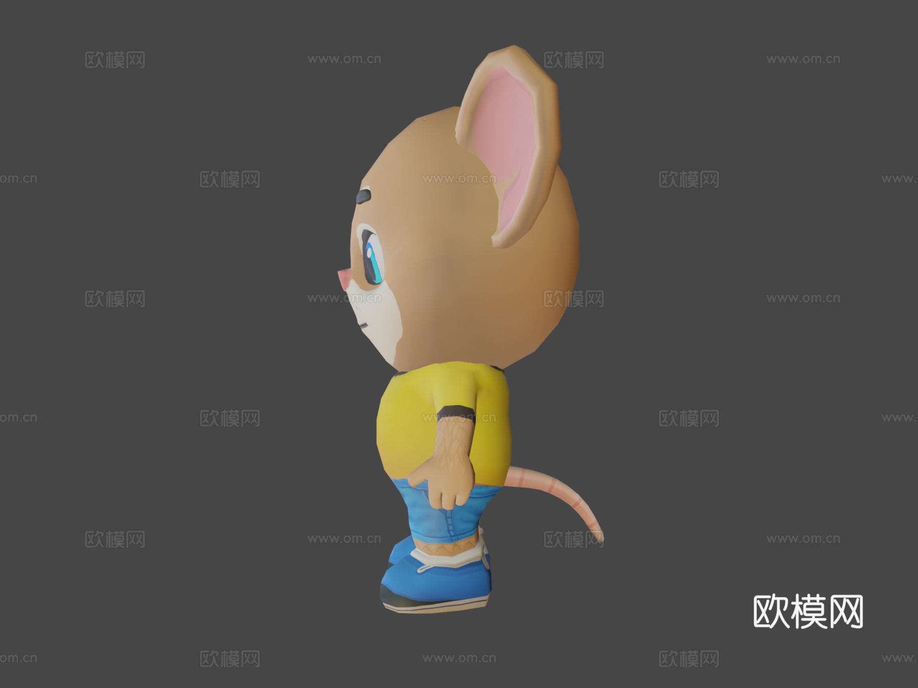 棕鼠啮齿动物动画骨骼su模型